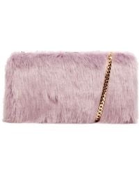 Claudia Canova - Faux Fur Clutch Bag & Chain - Lyst