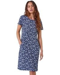 Roman - Petite Ditsy Floral Pocket Stretch Dress - Lyst