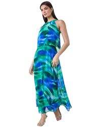 Ariella - Abstract Print Chiffon Overlay Maxi Dress - Lyst