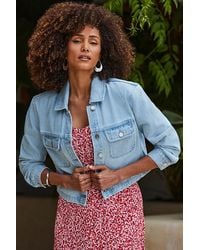 Sosandar - Light Wash Relaxed Fit Denim Jacket - Lyst