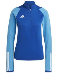 adidas - Zip Neck Raglan Sleeve Drill Top - Lyst