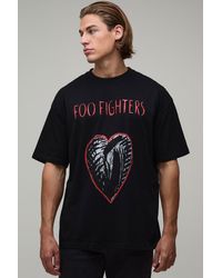 BoohooMAN - Oversized Foo Fighters Heart License Print T-Shirt - Lyst