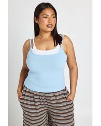 Boohoo - Plus Double Layered Cami Vest - Lyst