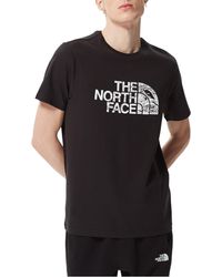 The North Face - T Shirts Woodcut Dome Short Sleeve Crew Neck Soft Cotton Tee - Lyst
