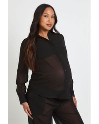 Boohoo - Maternity Chiffon Beach Shirt - Lyst