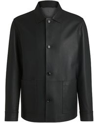 BOSS - Solid Patterned Front Pocket Woven Cuff Over Coat - Lyst