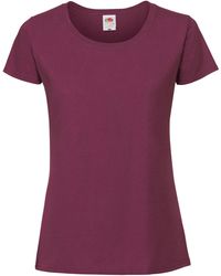 Fruit Of The Loom - Ladies Ringspun Premium T-Shirt (Oxblood) - Lyst