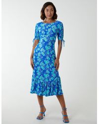 Blue Vanilla - Crew Neck Midi Dress With Scrunchie Back Detail - Lyst