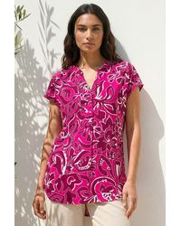 Roman - Textured Floral Print Tunic Top - Lyst