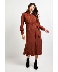 Wallis - Pintuck Detail Midi Shirt Dress - Lyst