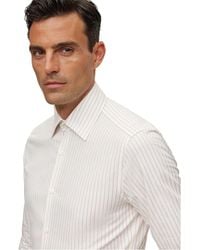 BOSS - Collared Neck Long Sleeve Point Collar Shirt - Lyst