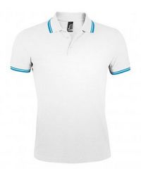 Sol's - Pasadena Tipped Short Sleeve Pique Polo Shirt /Aqua) - Lyst