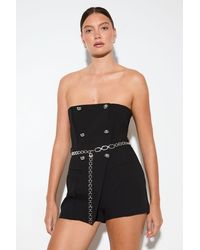 MissPap - Tailored Premium Chain Belted Playsuit - Lyst