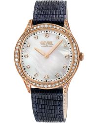 Gevril - Morcote Swiss Diamond Mop, Genuine Italian Leather Watch - Lyst