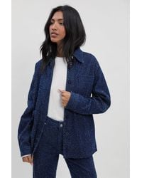 Boohoo - Boucle Denim Shacket - Lyst