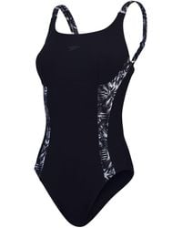 Speedo - Splice Eendelig Zwempak (zwart/grijs) - Lyst