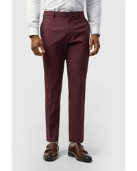 Limehaus - Flat Fronted Slim Fit Suit Trousers - Lyst