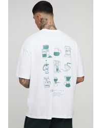 BoohooMAN - Tall Oversized Script Coffee Printed T-Shirt - Lyst