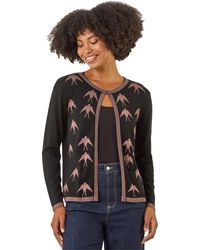 Roman - Metallic Print Knit Cardigan - Lyst