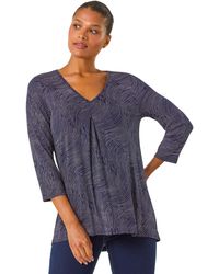 Roman - Spot Print Pleat Front Tunic Top - Lyst