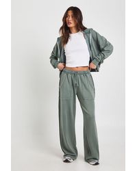 Boohoo - Washed Loopback Distressed Straight Leg Jogger - Lyst