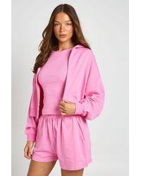 Boohoo - Boxy Crop Zip Through Hoodie - Lyst
