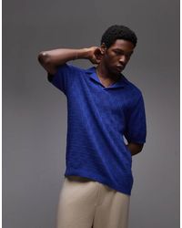 TOPMAN - Knitted Check Crochet Polo - Lyst