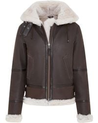 Infinity Leather - Creck Hooded Sheepskin Flying Jacket-Palermo - Lyst