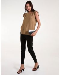 Blue Vanilla - Frill Sleeve Metallic Top - Lyst