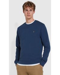 Farah - Tim Crewneck Sweatshirt In Blauw - Lyst