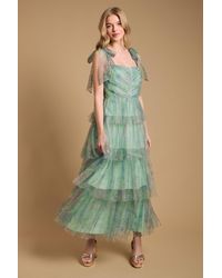 Oasis - Tiered Tie Strap Maxi Dress - Lyst
