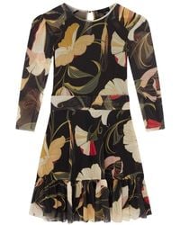 Ted Baker - Gathered Shoulder Mesh Mini Skater Dress - Lyst