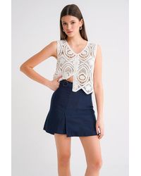 MixRay - Belted High-Waist Wrap Front Shorts With Slit Detail - Lyst