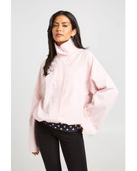 Boohoo - Funnel Neck Twill Zip Through - Lyst