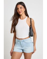Boohoo - Y2K Pocket Denim Mini Booty Short - Lyst