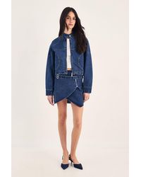 Nasty Gal - Belted Denim Mini Skirt - Lyst
