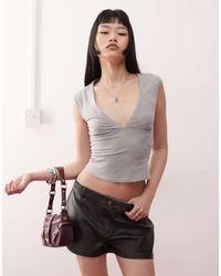 Motel - Emberly Plunge Front Top - Lyst