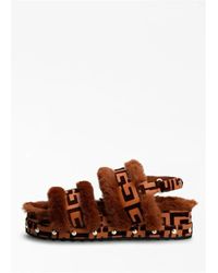 Guess - Sandals With Fur Eco-Leather - Lyst