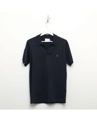 Farah - Men's Purcell Knitted Polo Shirt In Navy - Lyst