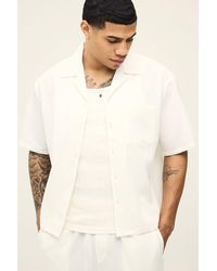 BoohooMAN - Oversized Boxy Fit Short Sleeve Irregular Pleat Shirt - Lyst