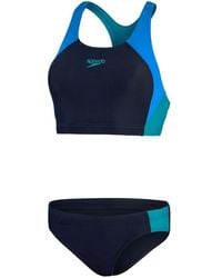 Speedo - Color Block Patterned Splice Bikini Set - Lyst