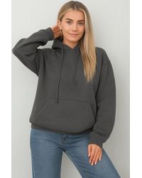 Femme Luxe - Oversized Crucifix Cross Embroidered Hoodie - Lyst