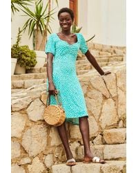 Sosandar - Spot Print Sweetheart Neckline Fit & Flare Jersey Dress - Lyst