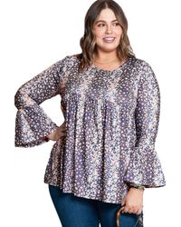 Azura Exchange - Bloemen Bell Sleeve Peasant Top - Lyst
