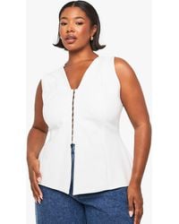 Boohoo - Plus Hook And Eye Cinched Waistcoat - Lyst
