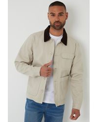Threadbare - Cord Collar Button Up Utility Jacket - Lyst