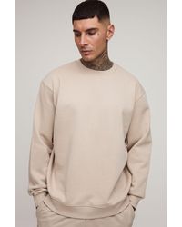 BoohooMAN - Tall Basic Oversized Crew Neck Sweatshirt - Lyst