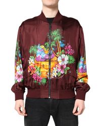 Dolce & Gabbana - Tropical Print Silk Jacket - Lyst