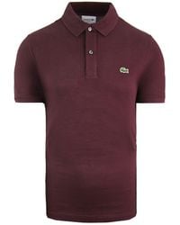 Lacoste - Slim Fit Herren Burgunder Polo -Hemd - Lyst