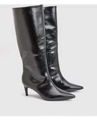 Faith - Trixie Faux Leather Medium Stiletto Heel High Leg Boots - Lyst